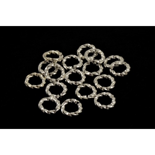 6mm twisted jumpring silver plated (pack of 50) 